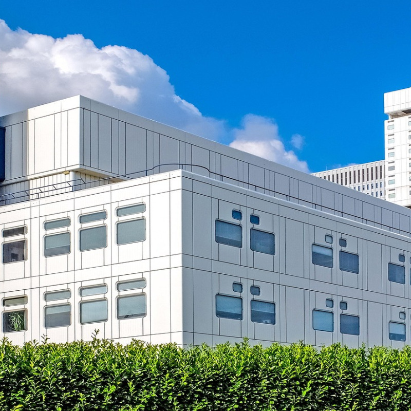 modern hospital building exterior